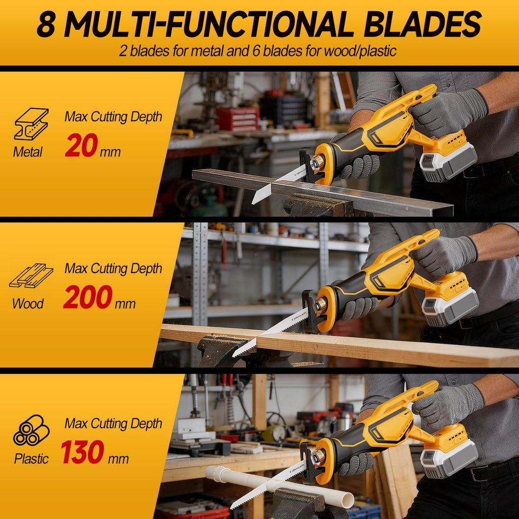 Cordless Brushless Reciprocating Saw with 8 Blades K32658