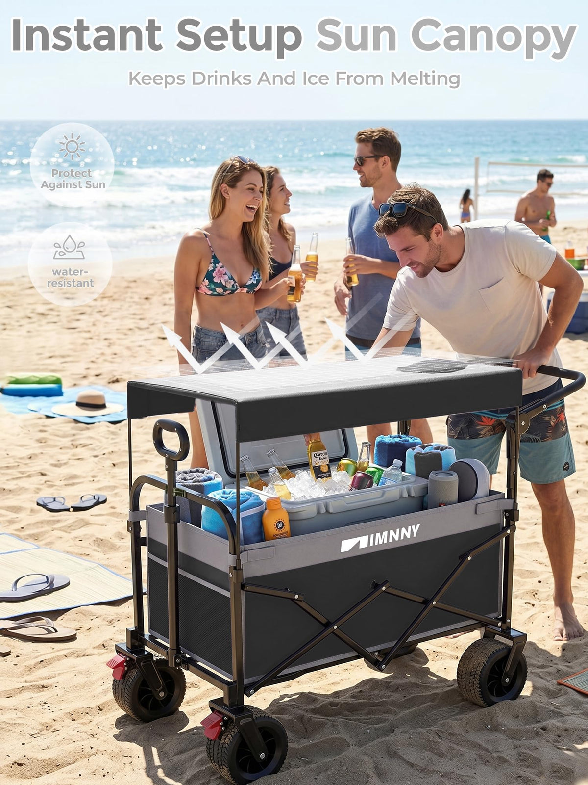 Collapsible Wagon with Canopy Black S111075