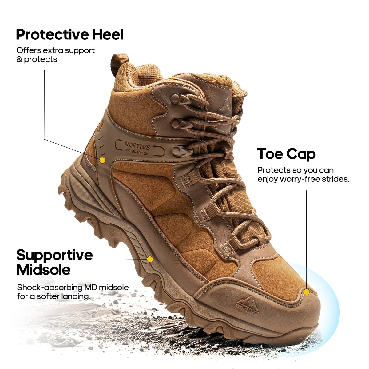 Men's Waterproof Lightweight Hiking Boots H475
