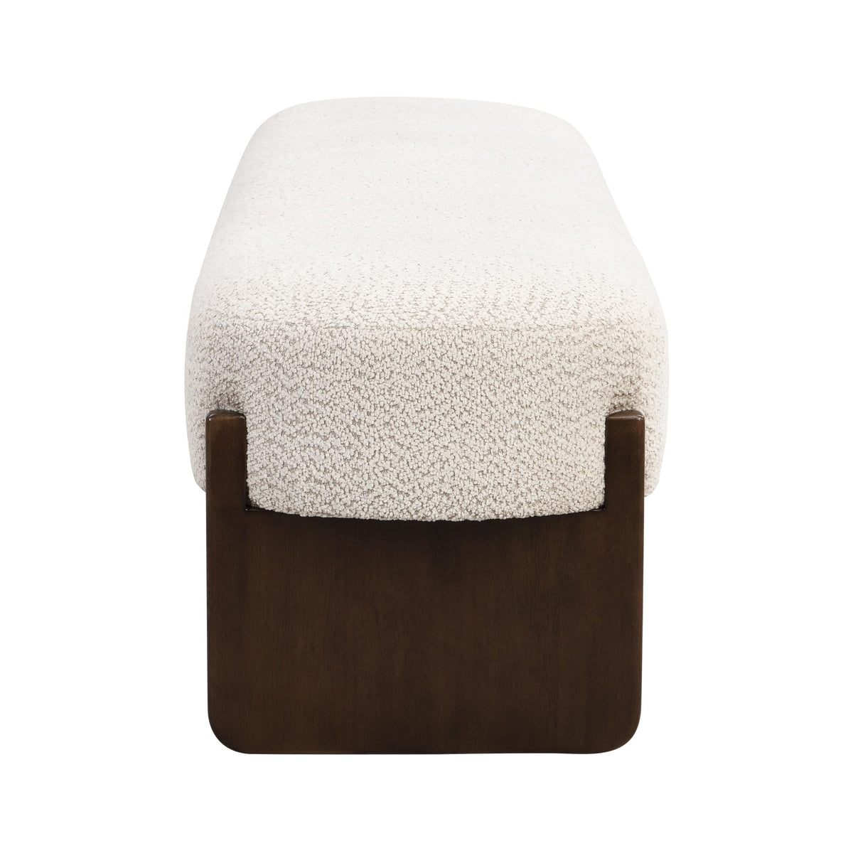 Beige Brown Loop Yarn Fabric Ottoman Bench F740
