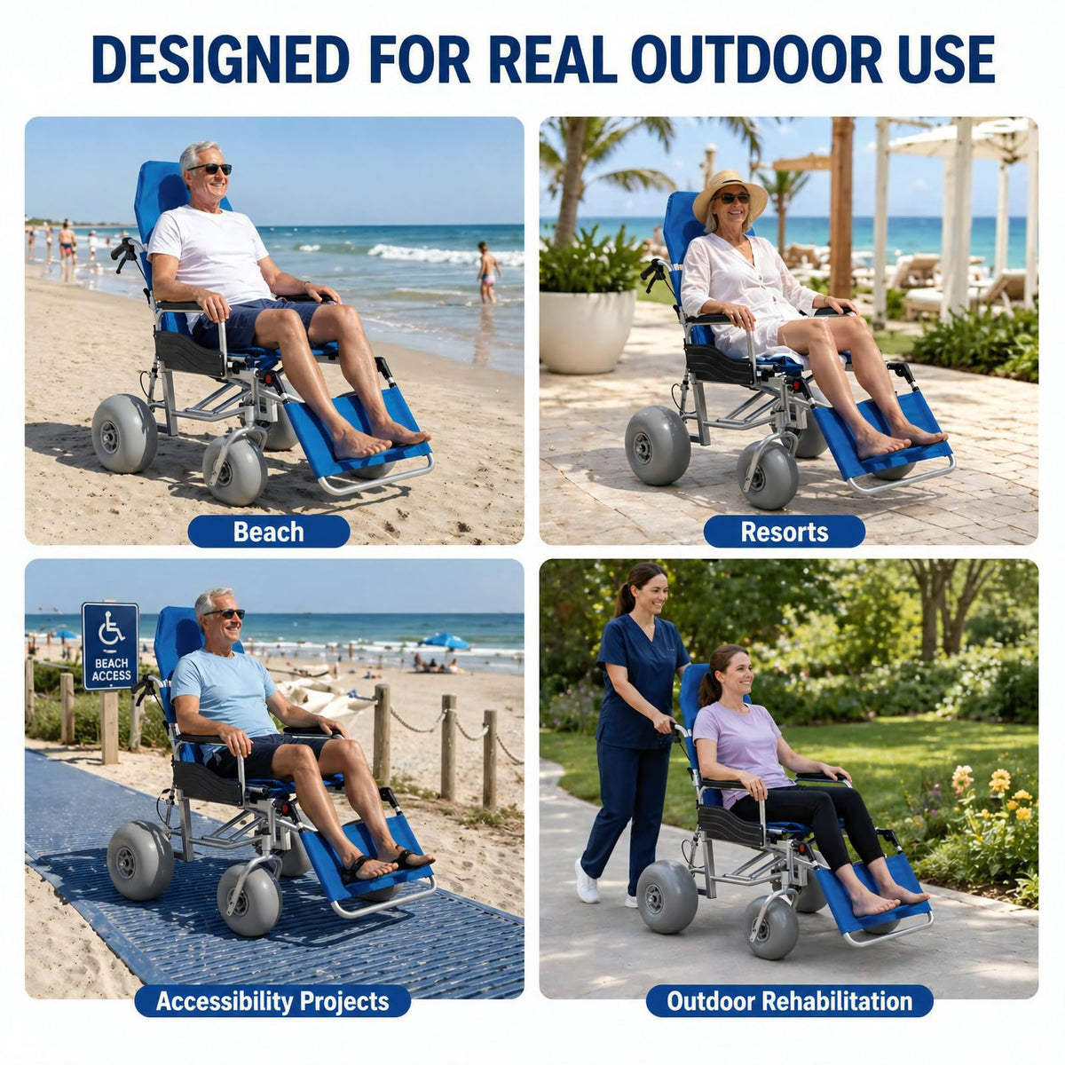 Beach Wheelchair with Balloon Tires B109336