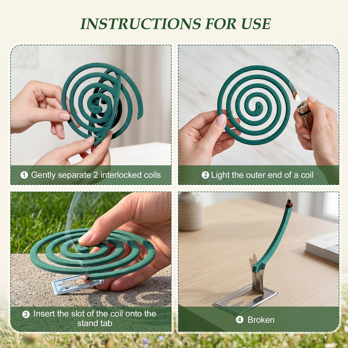 Mosquito Repellent Incense Coils with Citronella Oil, 20 Count B70574