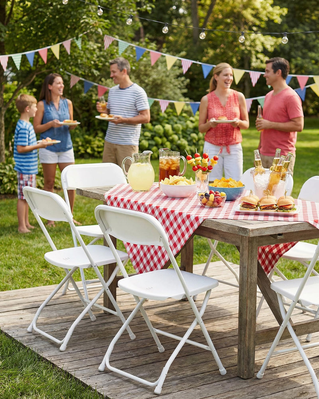 White 6-Pack Folding Chairs 440 lbs Capacity D332
