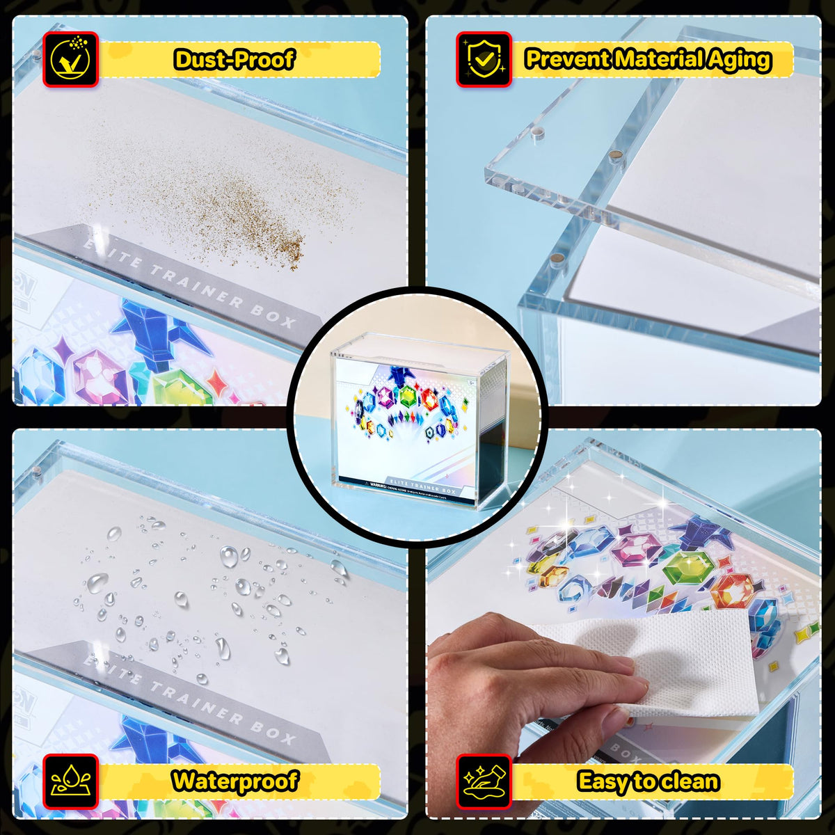 2 PCS 5mm Clear Acrylic Display Case N96373