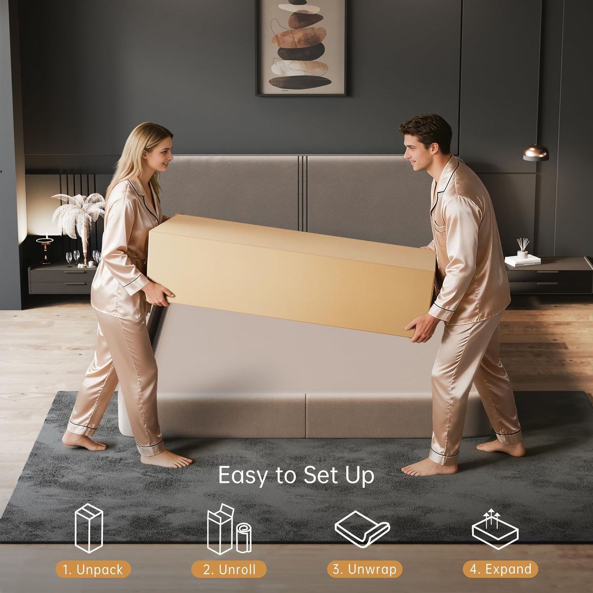 Queen Size 12 Inch Hybrid Memory Foam Pocket Spring Medium Firm Mattress U5174