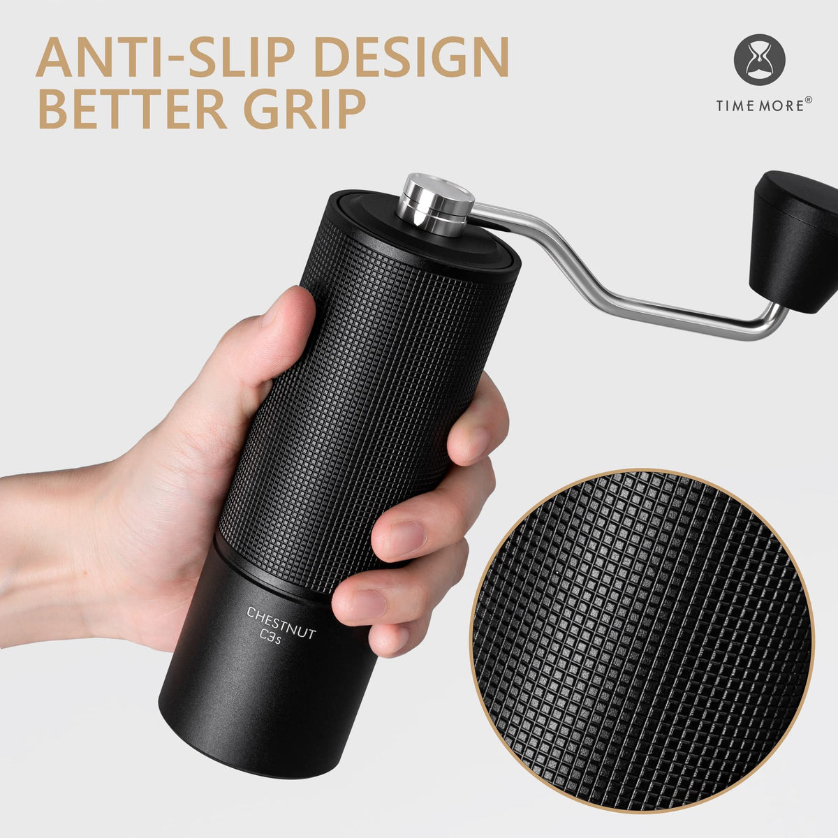 Manual Coffee Grinder with Adjustable Grind Setting Stainless Steel Conical Burr Z754