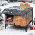 Heated Cat House with Escape Door P2946