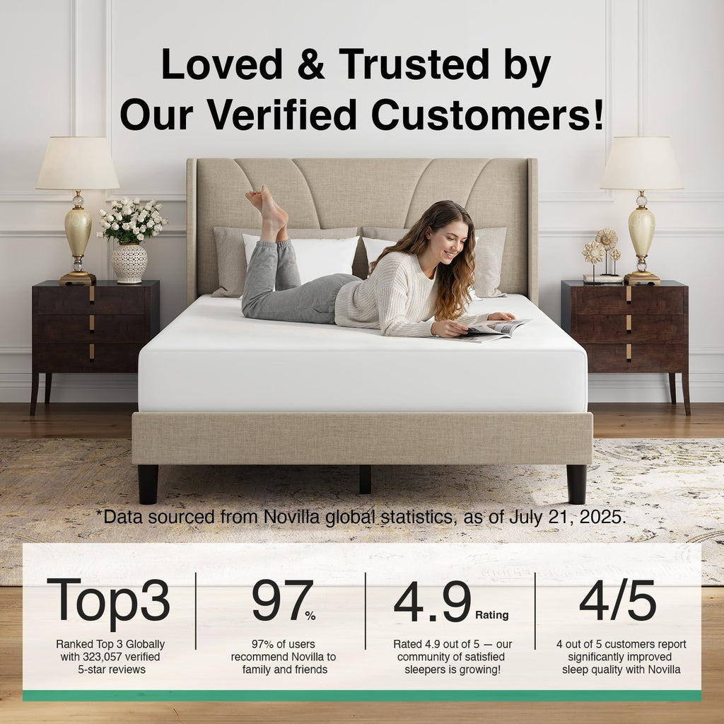 Queen Size Linen Upholstered Bed Frame with Headboard E5534