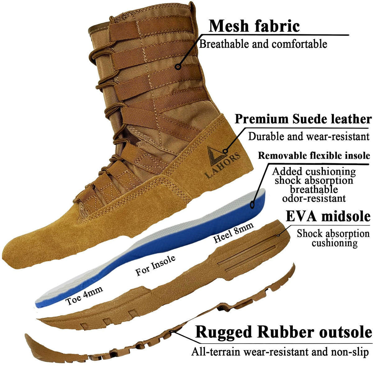 Suede Leather Lightweight Tactical Combat Boots M835323