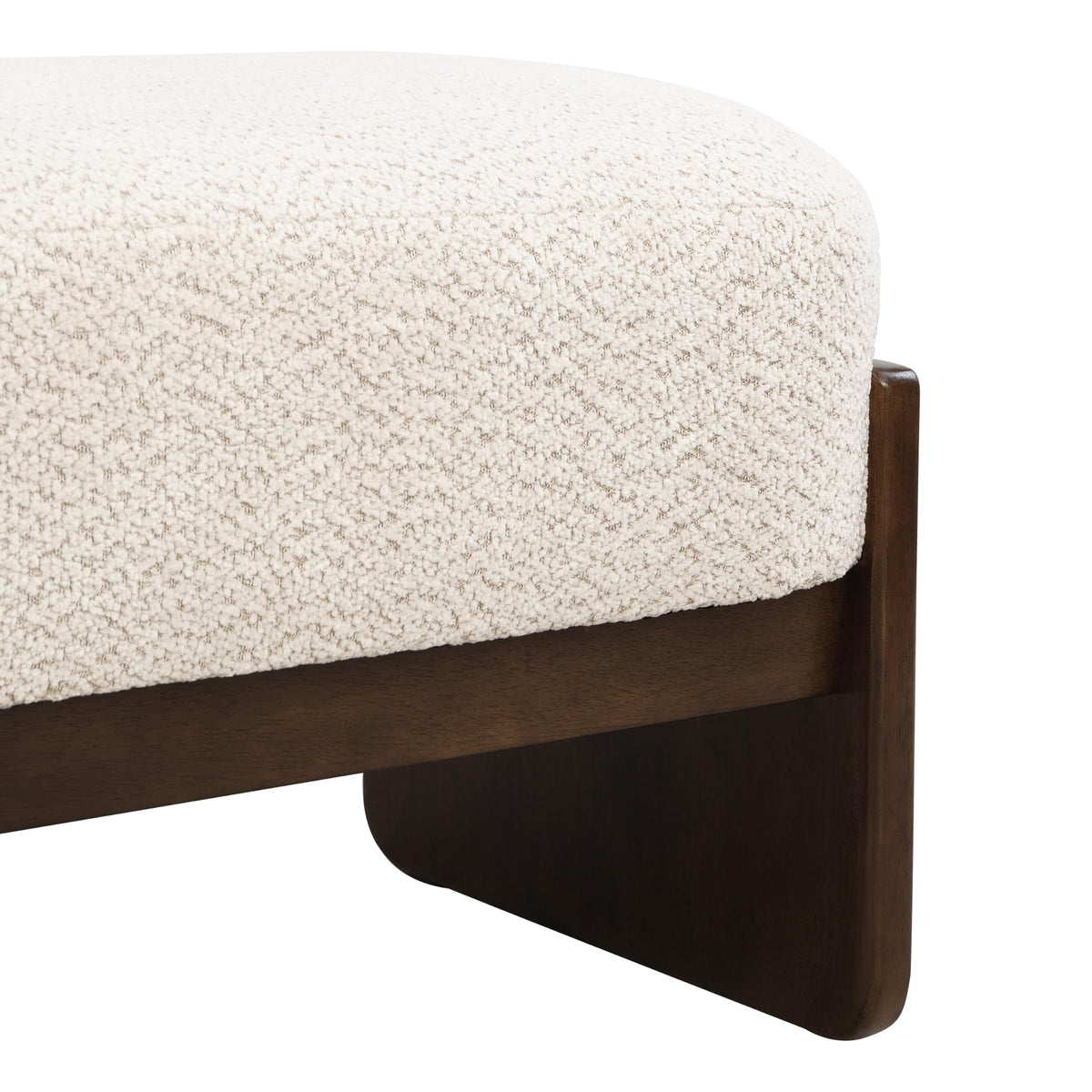 Beige Brown Loop Yarn Fabric Ottoman Bench F740