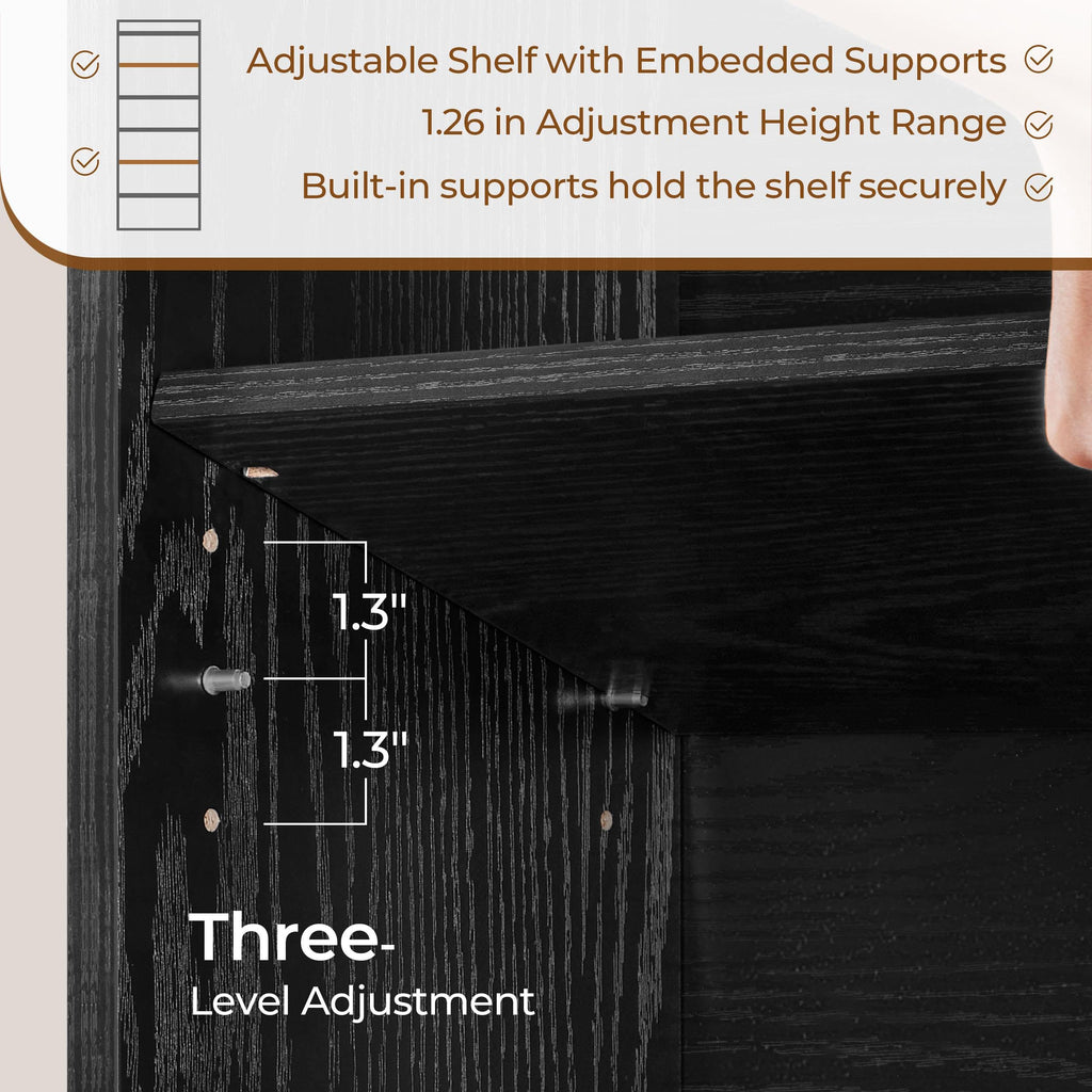 Black 7-Tier Adjustable Shelves Bookcase F53538