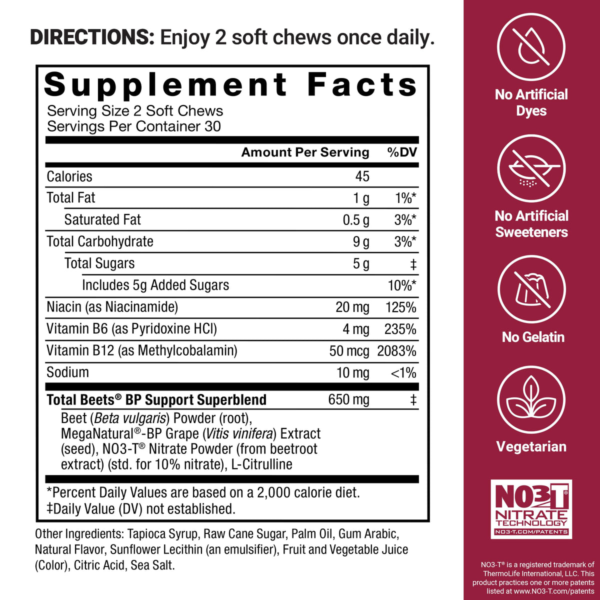 Beets Nitric Oxide Supplement W56518