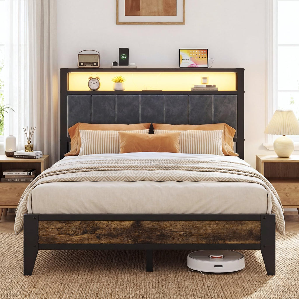 Full Size Bed Frame with Headboard P404