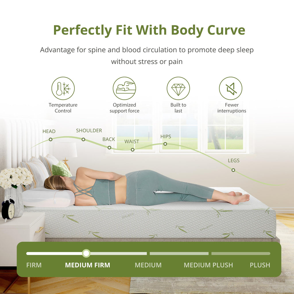Full Size 8 Inch Medium Firm Memory Foam Mattress P392716