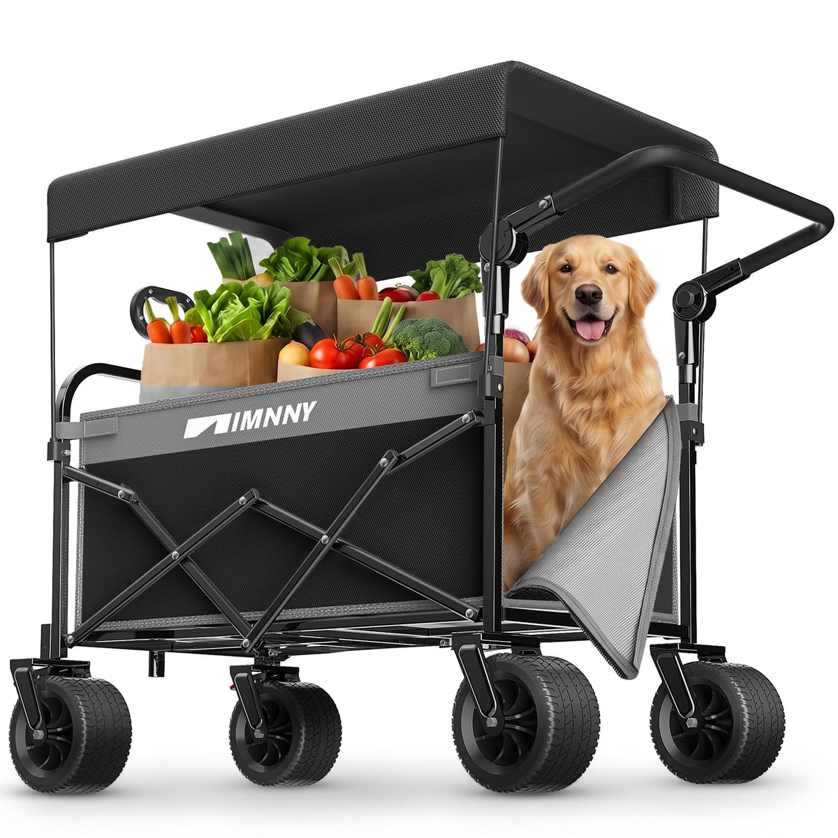 Collapsible Wagon with Canopy Black S111075