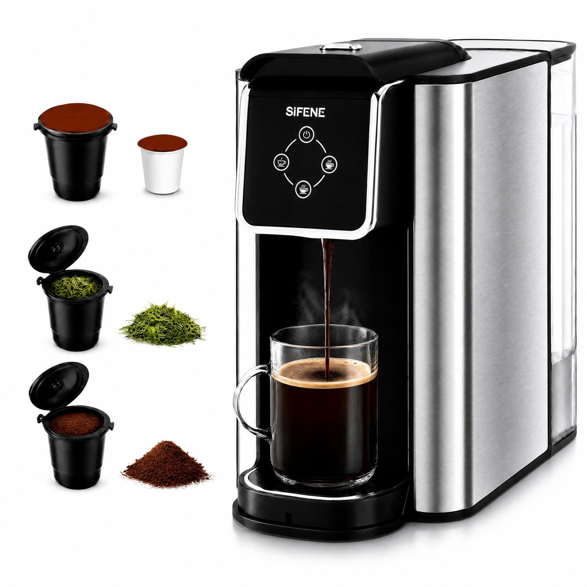 3-in-1 Single Serve Coffee Machine, 50 oz, Black A246