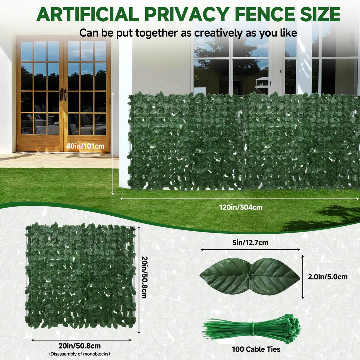 Artificial Ivy Privacy Fence Screen P14630