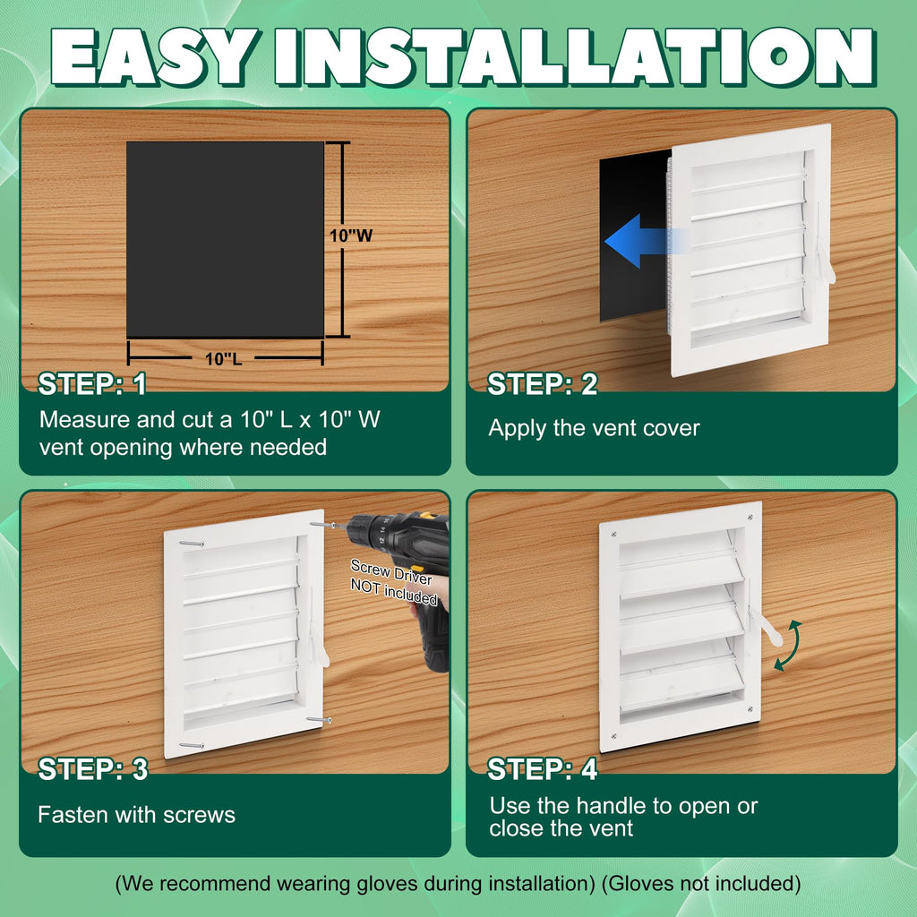 Adjustable Aluminum Alloy Chicken Coop Vent with Screen Mesh I305741