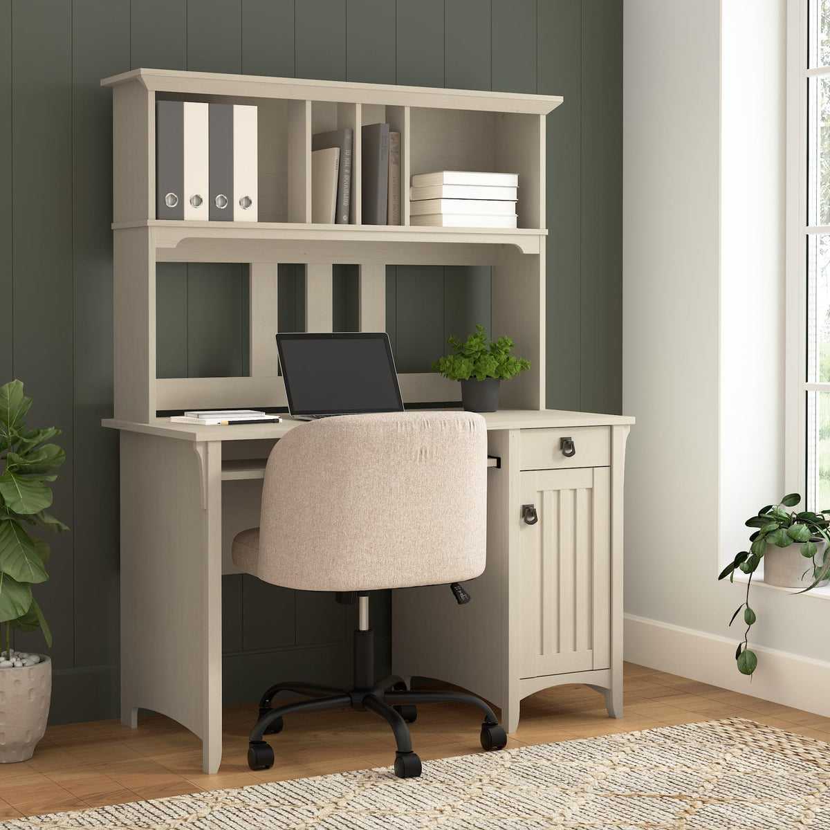 Small Computer Desk with Hutch D4306