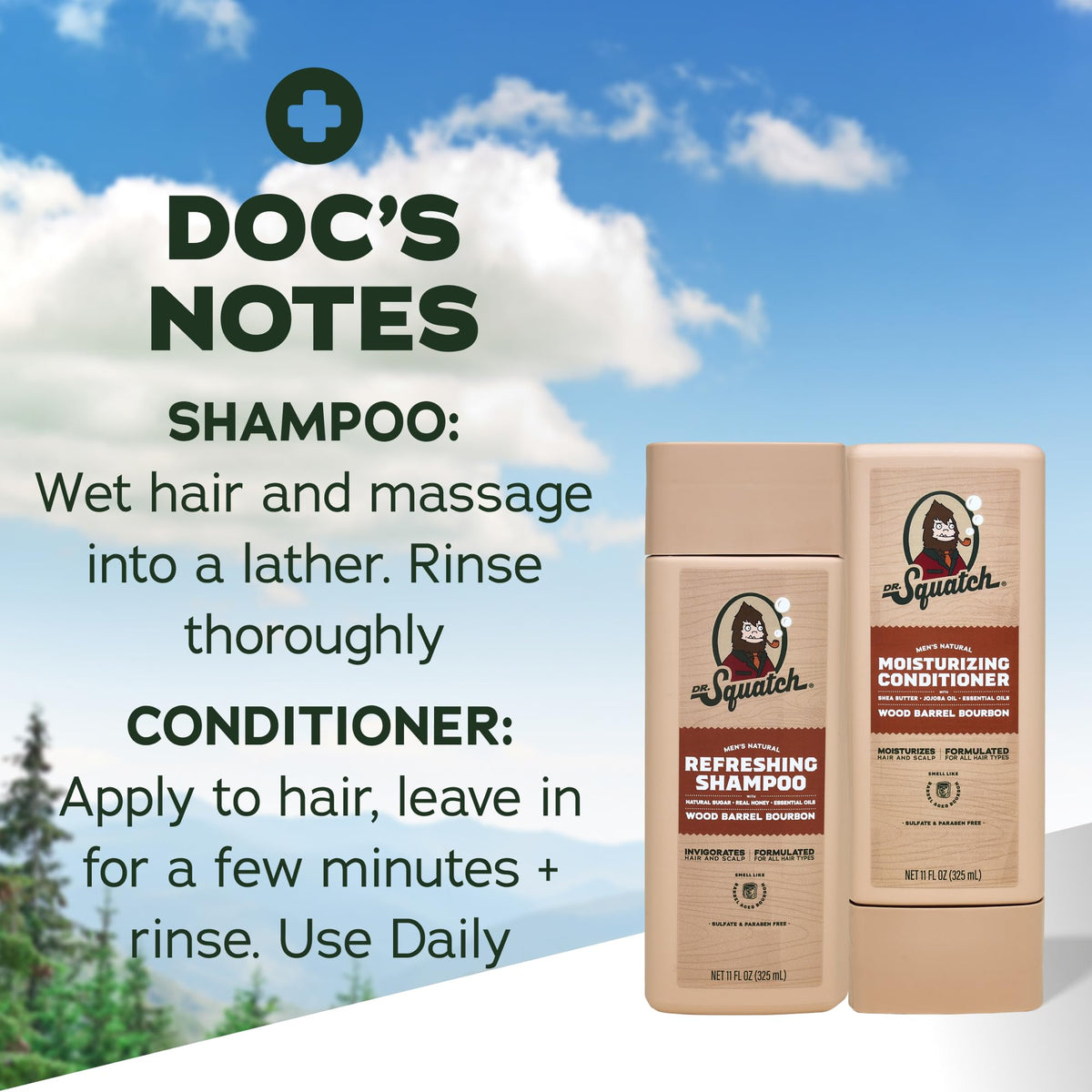 Natural Shampoo and Conditioner Set 11 fl oz 2-Pack F906