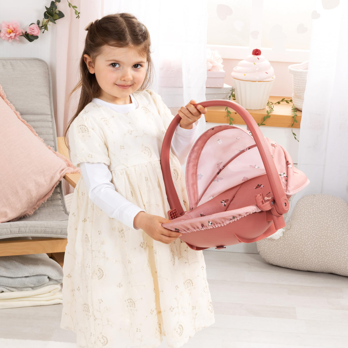 Pink Convertible Doll Highchair Swing Bed Car Seat Z242833