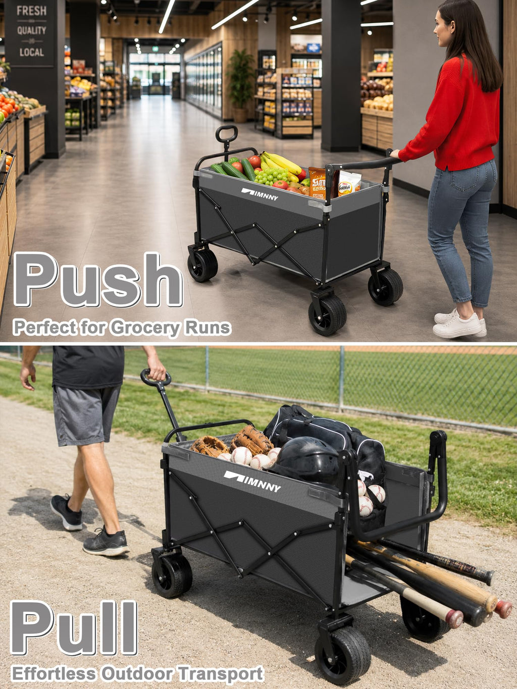 Collapsible Wagon with Canopy Black S111075