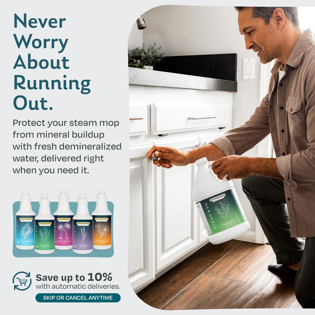 Demineralized Water for Steam Mop, Eucalyptus Mint, 32 oz K17303