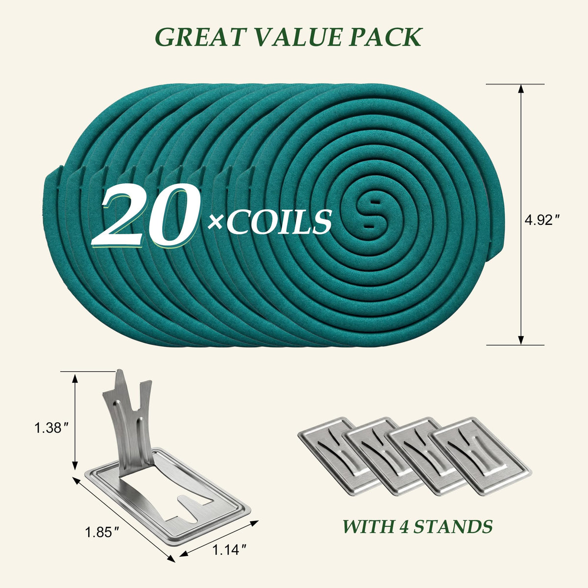 Mosquito Repellent Incense Coils with Citronella Oil, 20 Count B70574