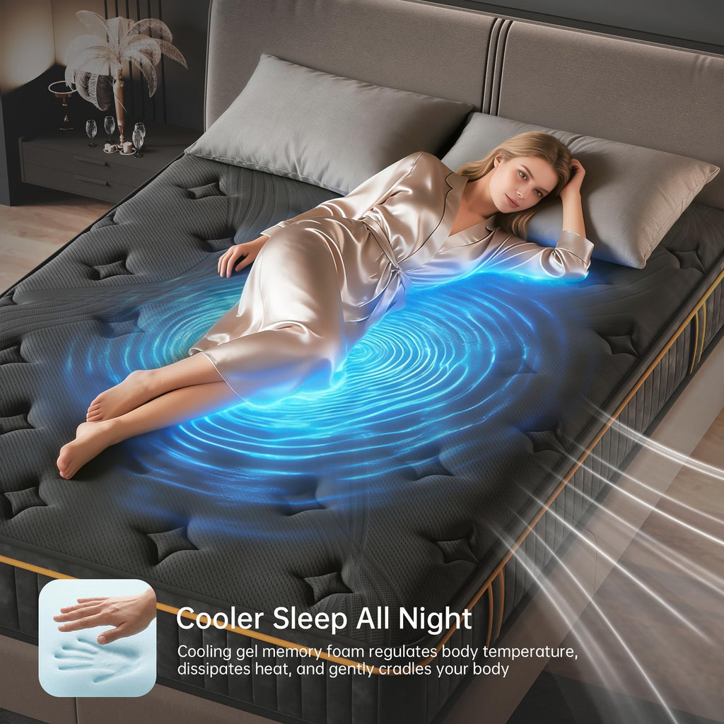 Queen Size 12 Inch Hybrid Memory Foam Pocket Spring Medium Firm Mattress U5174
