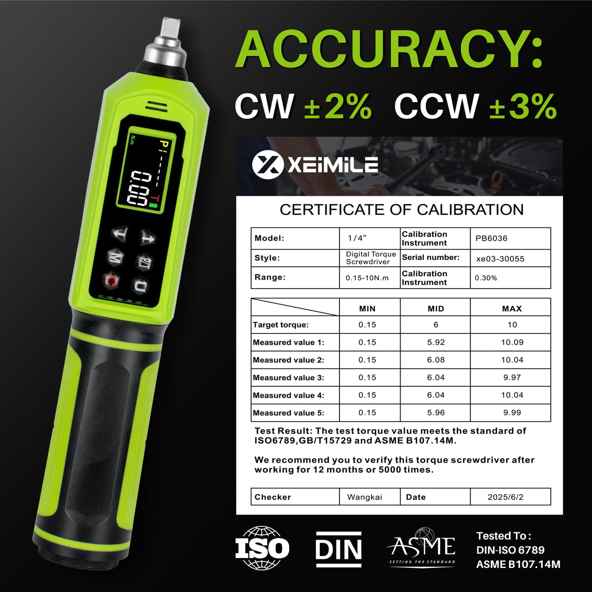1/4" Drive Digital Torque Screwdriver G6366