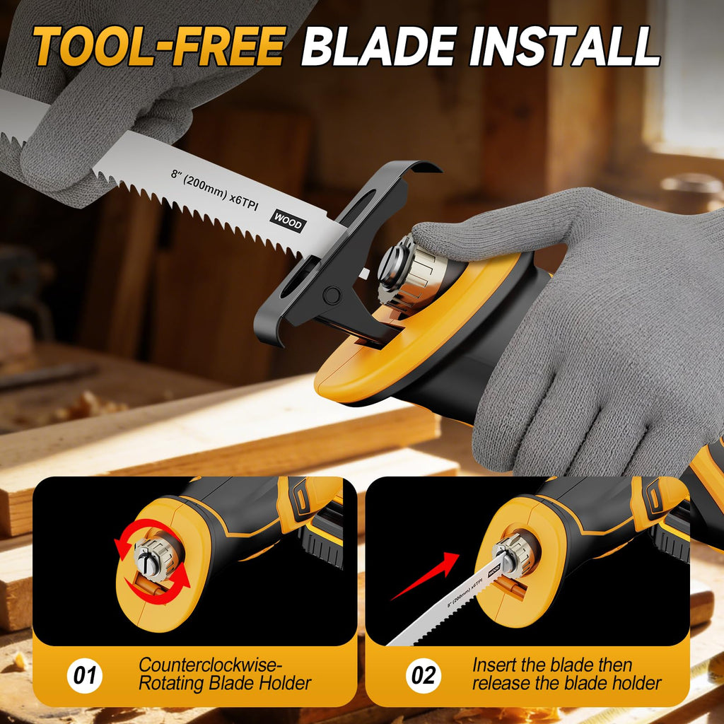 Cordless Brushless Reciprocating Saw with 8 Blades K32658