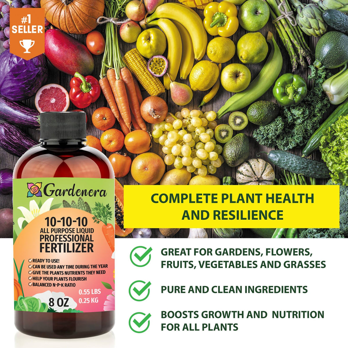 10-10-10 All Purpose Liquid Plant Food Fertilizer Concentrate 8 OZ X30973