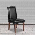 Black LeatherSoft Parsons Chair with Nail Trim C511529