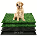 20x25 Inch Reusable Artificial Turf Dog Grass Pad with Tray T9673