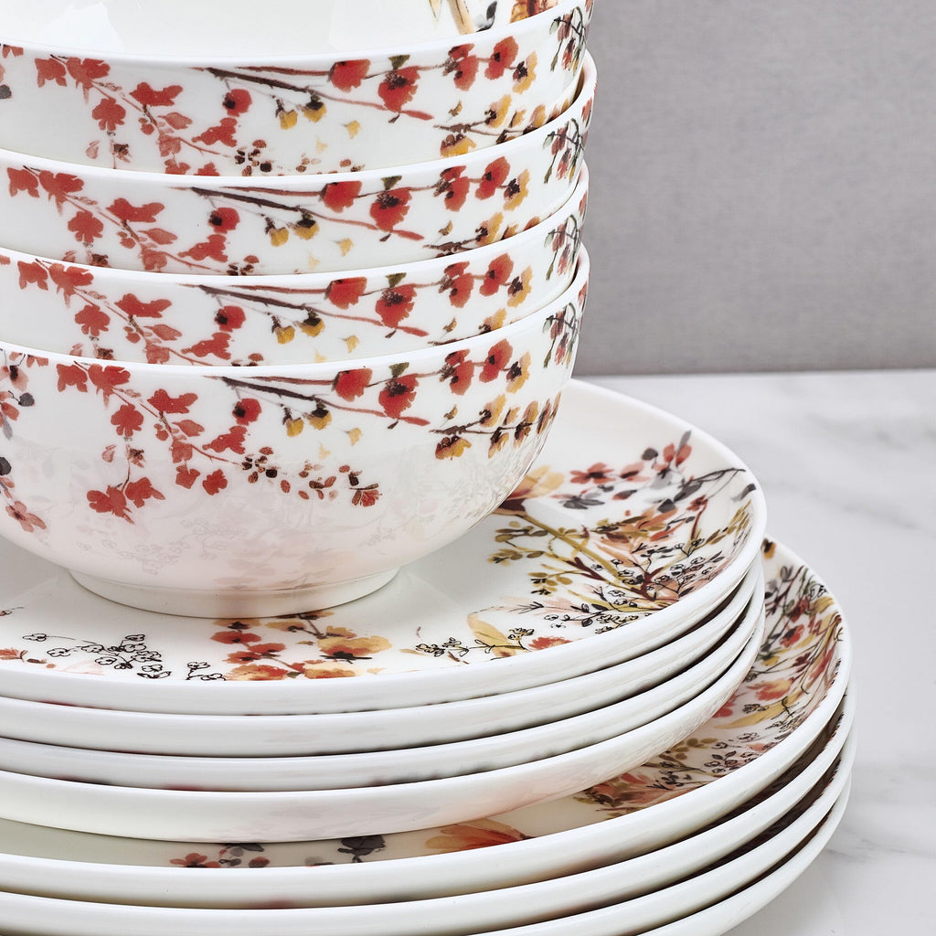 12 Piece Floral Bone China Dinnerware Set Z566695