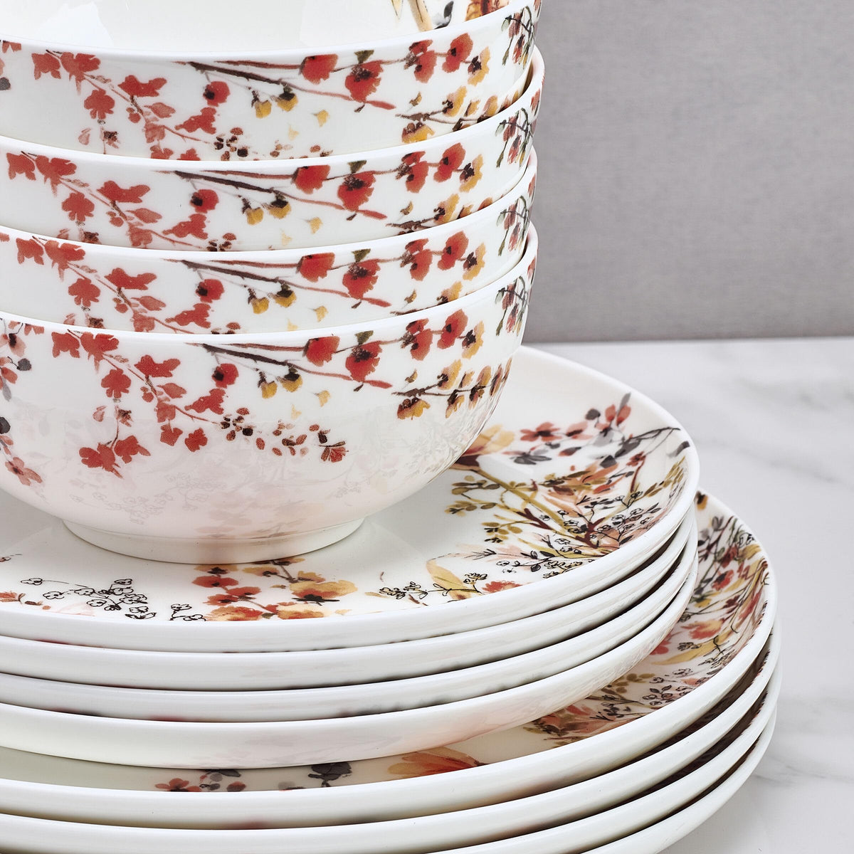 12 Piece Floral Bone China Dinnerware Set Z566695