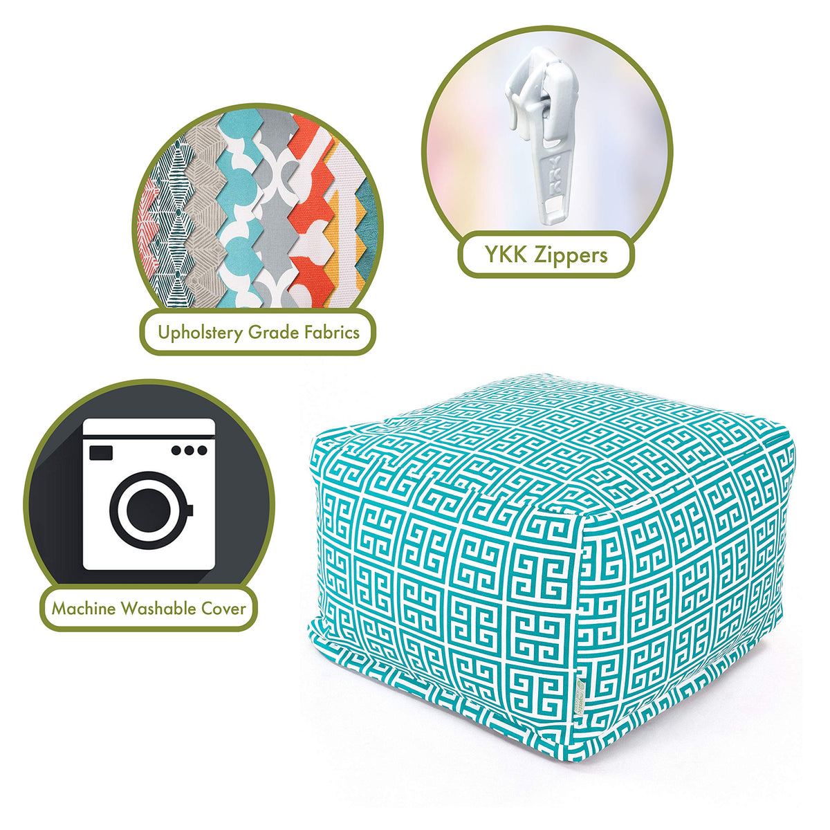 Turquoise Large Ottoman V2475