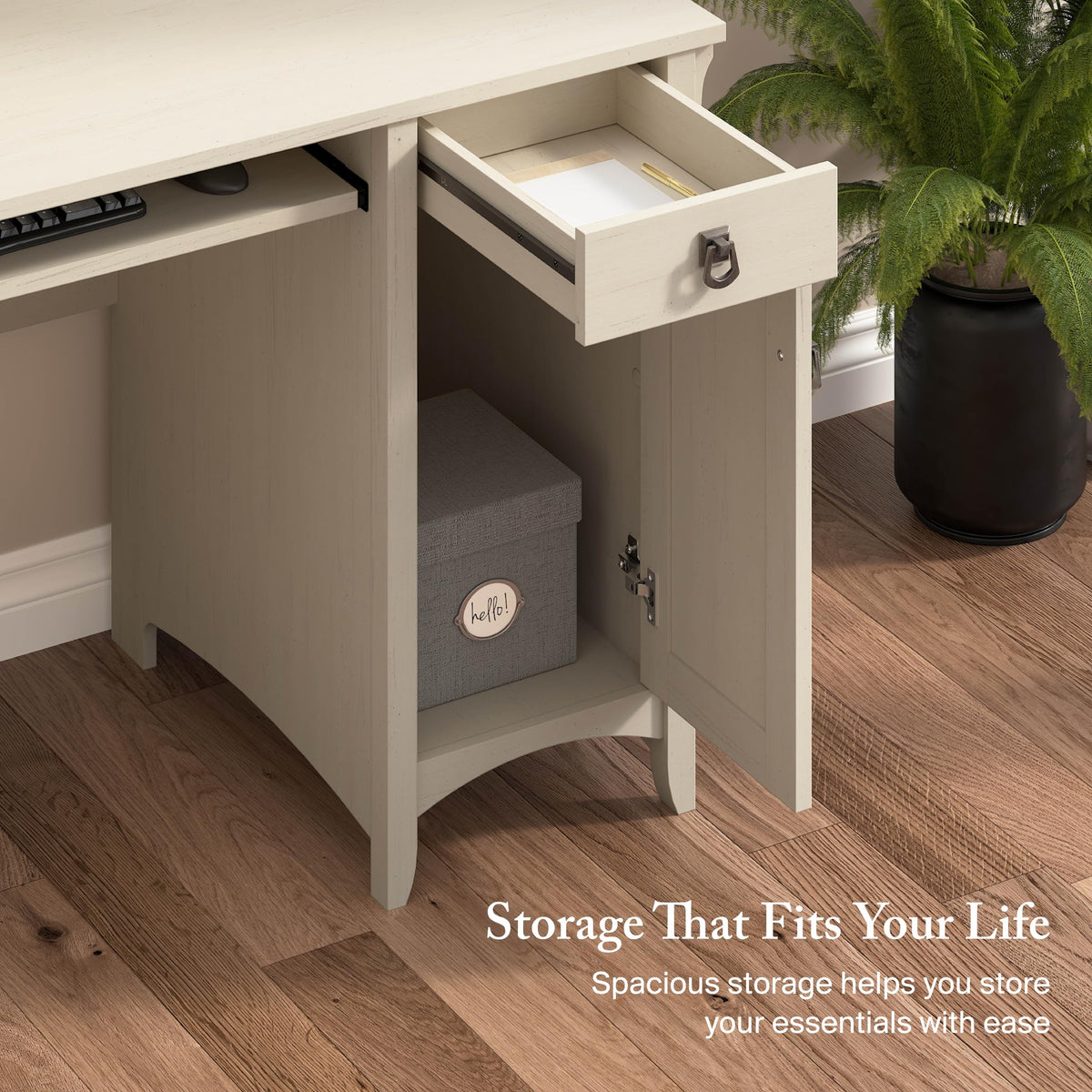 Small Computer Desk with Hutch D4306