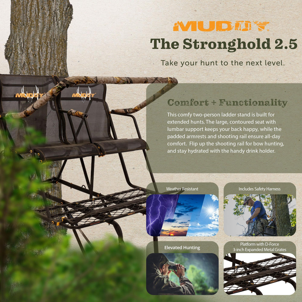 Hunting Deer Ladder Stand 20 ft with Blind Kit Y26254