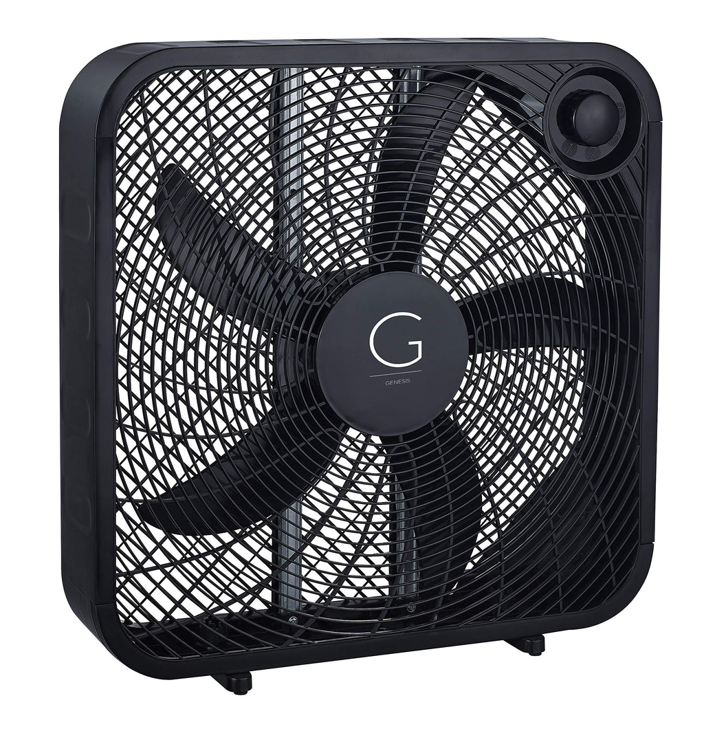 20" Box Fan, 3 Settings, Carry Handle, Black E24999