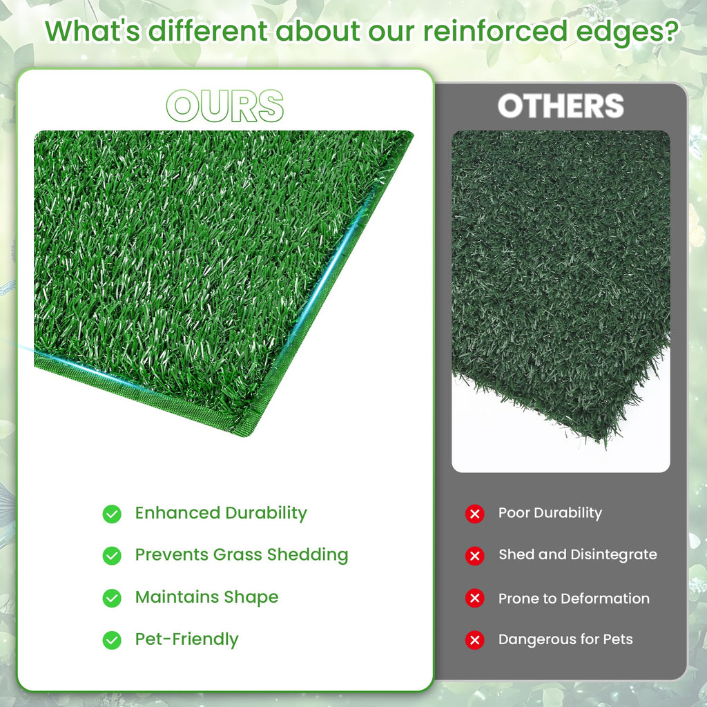 20x25 Inch Reusable Artificial Turf Dog Grass Pad with Tray T9673