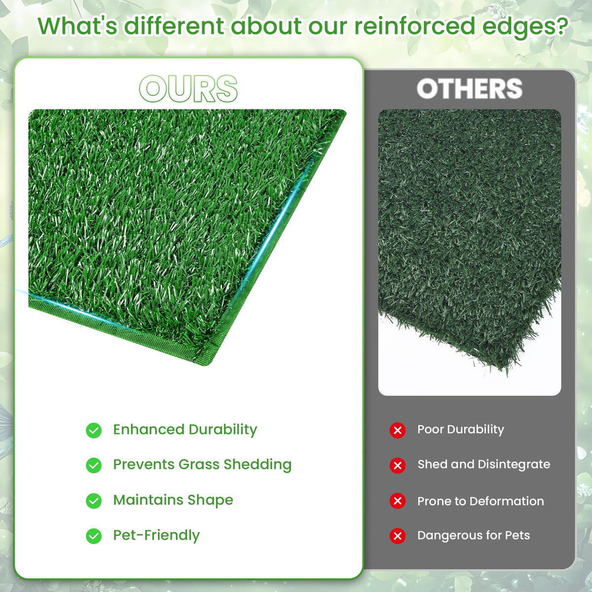 20x25 Inch Reusable Artificial Turf Dog Grass Pad with Tray T9673