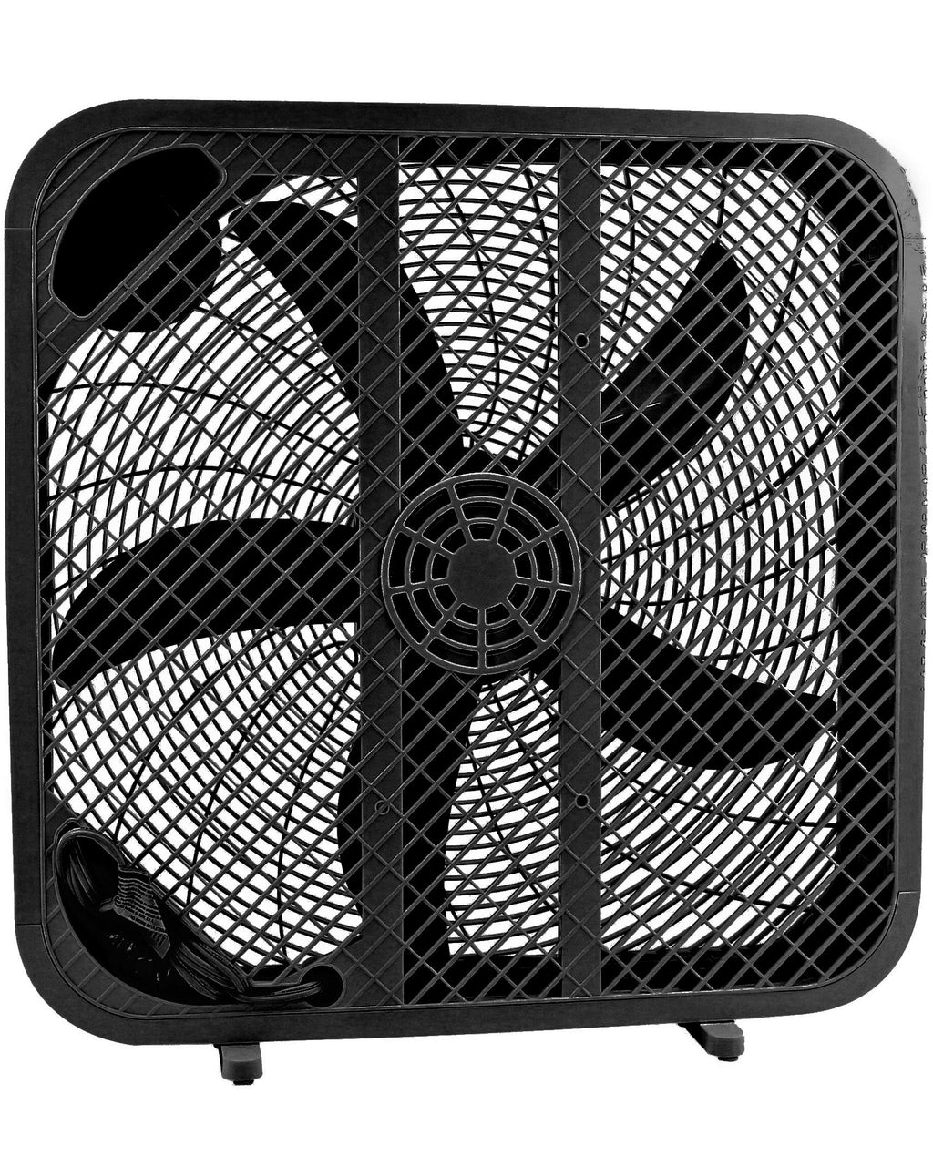 20" Box Fan, 3 Settings, Carry Handle, Black E24999