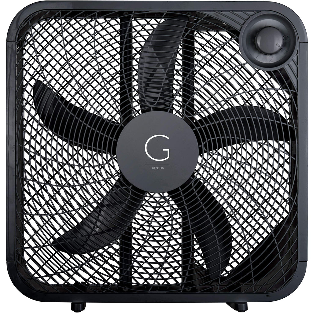20" Box Fan, 3 Settings, Carry Handle, Black E24999