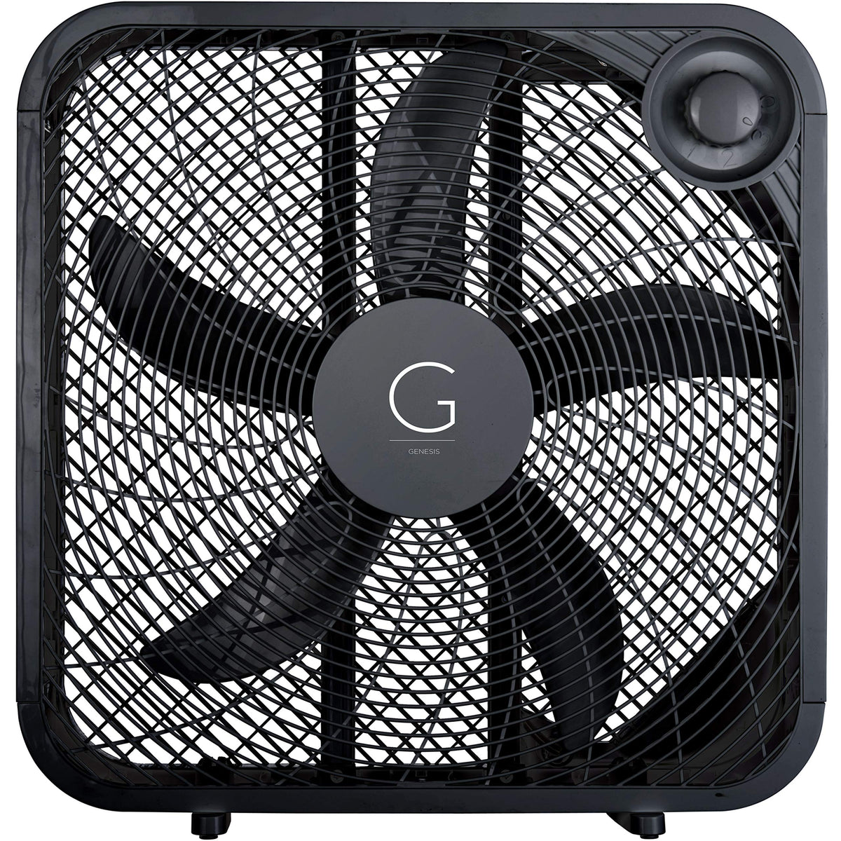 20" Box Fan, 3 Settings, Carry Handle, Black E24999