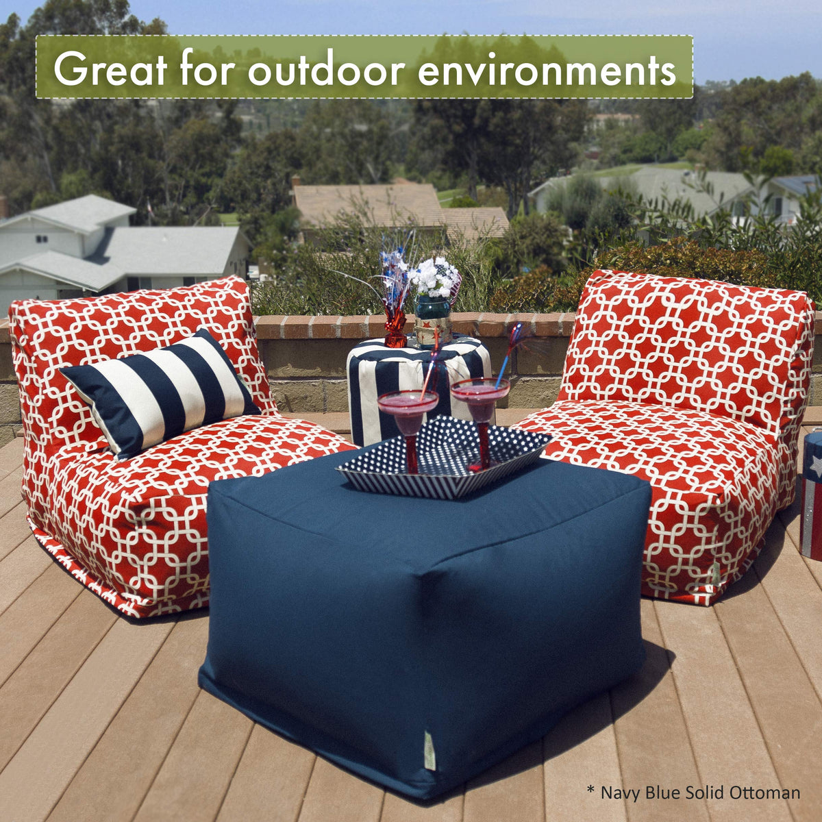Turquoise Large Ottoman V2475