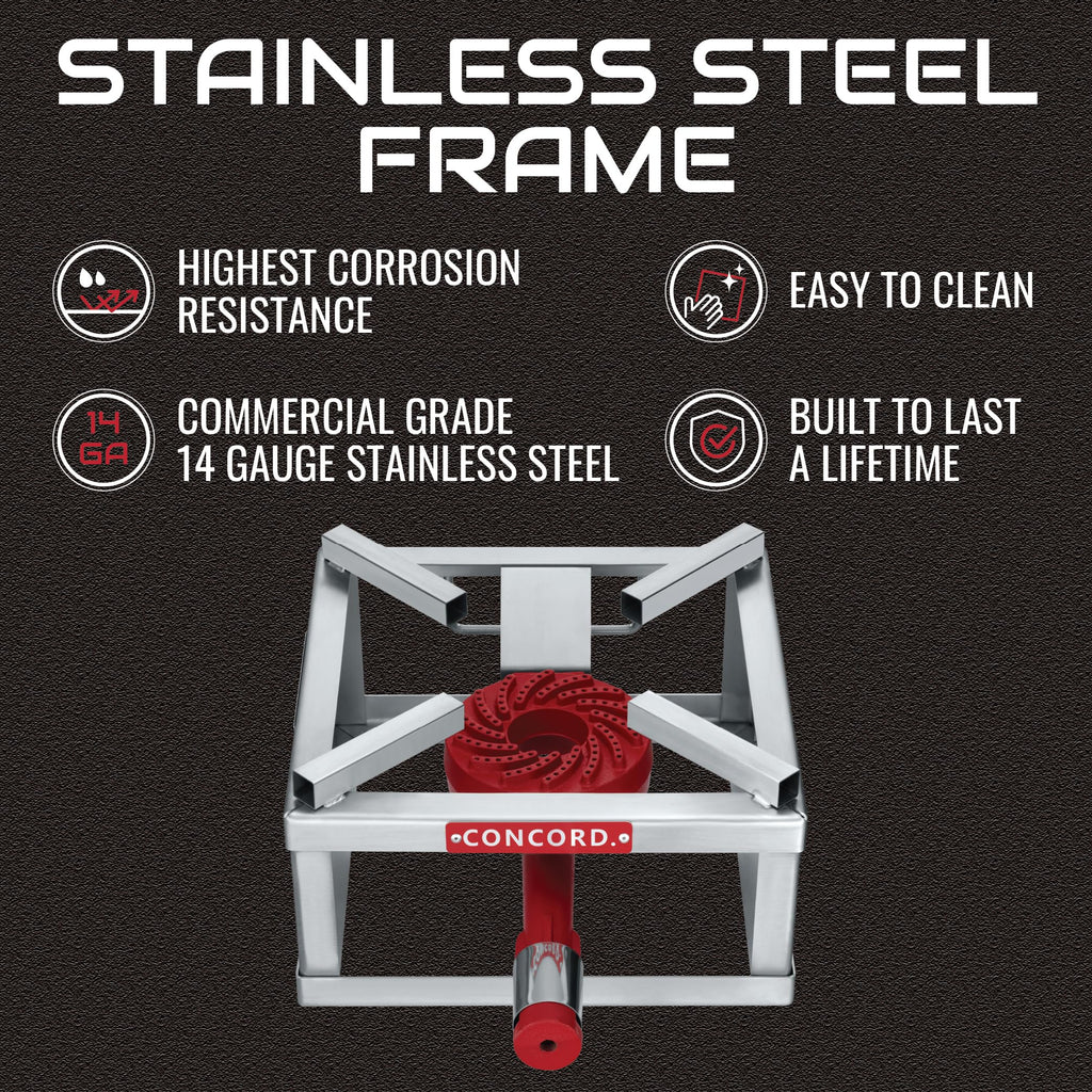 40 Quart Stainless Steel Stock Pot + 12" Stainless Steel Single Propane Stove W593097